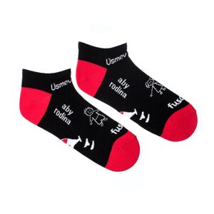 Členkové ponožky Úsmev ako dar Rodina čierne