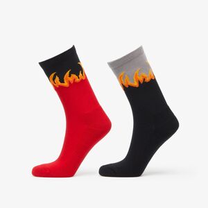 Urban Classics Long Flame Socks 2-Pack Red/ Black