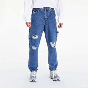 Karl Kani KK Retro Tapered Workwear Heavy Distressed Denim Jeans Blue
