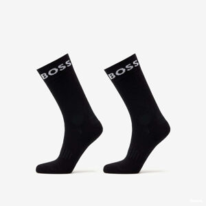 Hugo Boss 2-Pack of Quarter-Length Socks in Stretch Fabric Černé