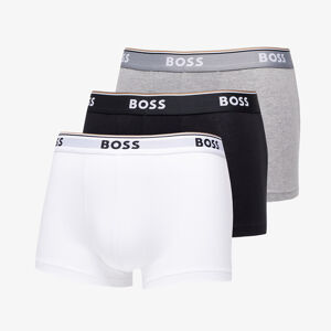 Hugo Boss Stretch-Cotton Trunks With Logo Waistbands 3-Pack White/ Grey/ Black