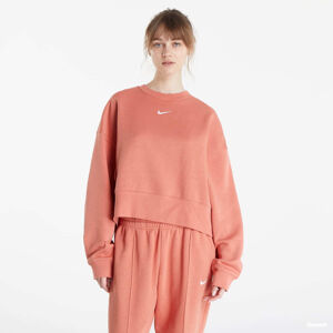 Nike Sportswear Collection Essentials Oversized Fleece Crew Sweatshirt Red