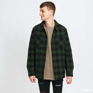 Urban Classics Padded Check Flannel Shirt Green / Black