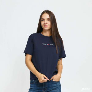 TOMMY JEANS Linear Logo Tee Navy