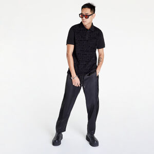 Versace Jeans Couture R Print Flock Logo Polo T-Shirt Black
