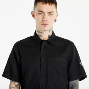 CALVIN KLEIN JEANS Linen Short Sleeve Shirt Black