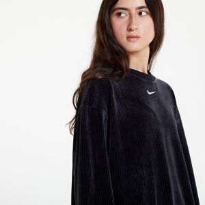 Nike Sportswear Women's Velour Long Sleeve Crew Dress Black/ Sail