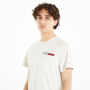 TOMMY JEANS Essential Flag Pocket Short Sleeve Tee White Heather