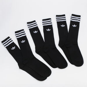 Ponožky adidas Originals 3Pack Solid Crew Sock čierne / biele