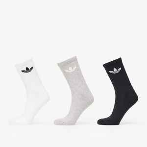 Ponožky adidas Originals Cushioned Trefoil Mid-Cut Crew Socks 3-Pack biele/šedé/čierne
