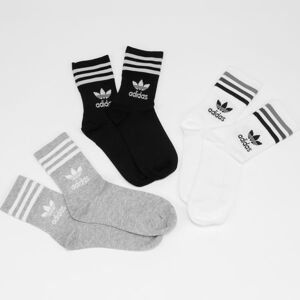 Ponožky adidas Originals Mid Cut Crew Sock čierne / biele / šedé