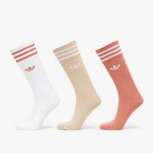 Ponožky adidas Originals Solid Crew Socks 3 Pairs biele/béžové/hnedé