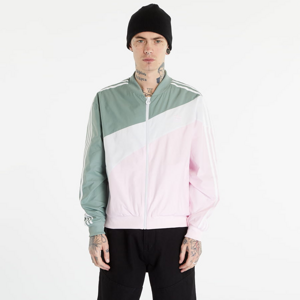 Vetrovka adidas Originals Swirl Woven Track Jacket Silver Green / Clear Pink