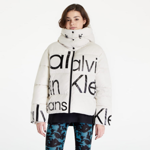 Dámska zimná bunda CALVIN KLEIN JEANS Bold Disrupted Logo Jacket Bílá
