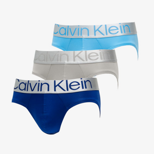 Calvin Klein Microfiber Hip Brief Trunk 3 Pack Mid Blue/ Signature Blue/ Clay Gry