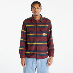 Jesenná bunda Carhartt WIP Oregon Shirt Jacket Starco Stripe, Bordeaux
