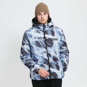 Pánska zimná bunda CATERPILLAR Allover Print Outdoor Jacket fialová / biela / čierna