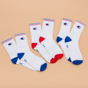 Ponožky Champion 3 Pack Socks biele / modré / červené