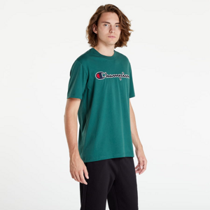 Tričko s krátkym rukávom Champion Logo Crewneck T-Shirt zelené / vínové