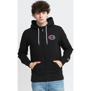 Mikina Champion Satin C Logo Hooded Full Zip Sweatshirt čierna