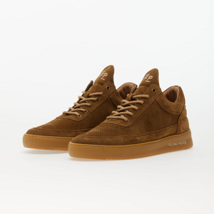 Obuv Filling Pieces Low Top Perforated Suede Brown