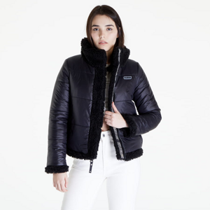 Dámska zimná bunda GUESS Charis Reversible Jacket (suede / canvas) blkblktrwht