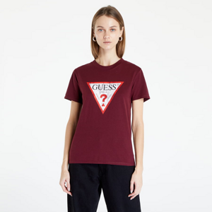 Dámske tričko GUESS Eco Triangl Logo T-Shirt Vínové