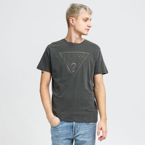 Tričko s krátkym rukávom GUESS M Embroidered Triangle Logo Tee tmavošedé