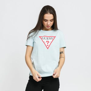 Dámske tričko GUESS Triangle Logo Tee svetlomodré