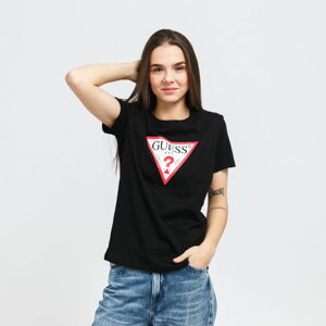 Dámske tričko GUESS W Triangle Logo Tee čierne