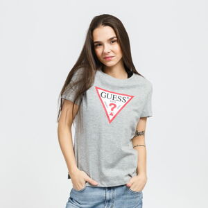 Dámske tričko GUESS W Triangle Logo Tee melange šedé
