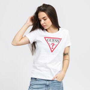 Dámske tričko GUESS W Triangle Logo Tee biele