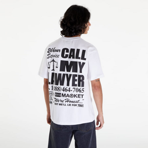 Tričko s krátkym rukávom Market 24 Hr Lawyer Service Pocket Tee Bílé