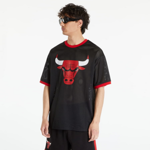 Tričko s krátkym rukávom New Era Chicago Bulls NBA Team Logo Mesh Oversized T-Shirt Black/ Front Door Red
