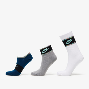 Ponožky Nike Everyday Essentials Multi-Height Socks 3-Pairs Biele/Šedé/Modré