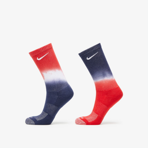 Ponožky Nike Everyday Plus Cushioned Crew Socks 2 Pairs modré / červené
