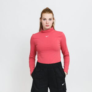 Dámske tričko s dlhým rukávom Nike W NSW Essential Mock Ls Top tmavoružové