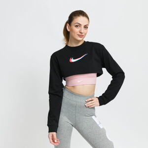 Dámske tričko s dlhým rukávom Nike W NSW Top LS Crop Print čierne