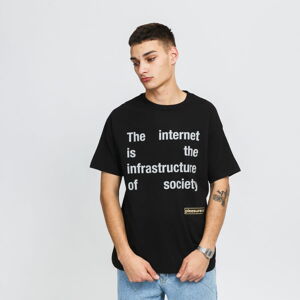 Tričko s krátkym rukávom PLEASURES Internet Tee čierne