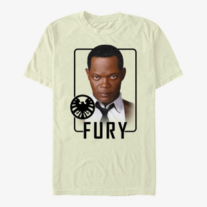 Queens Captain Marvel: Movie - Fury ID Men's T-Shirt Natural