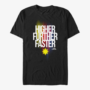 Queens Captain Marvel: Movie - Higher Further Faster Unisex T-Shirt Black