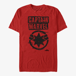 Queens Captain Marvel: Movie - Painted Logo Unisex T-Shirt Red