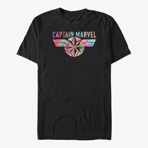 Queens Captain Marvel: Movie - Tie-Dye Captain Logo Unisex T-Shirt Black