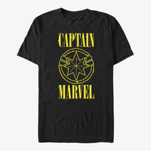 Queens Captain Marvel: Movie - Yellow Marvel Unisex T-Shirt Black