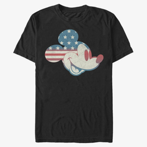 Queens Disney Classic Mickey - Mickey Americana Flag Fill Unisex T-Shirt Black