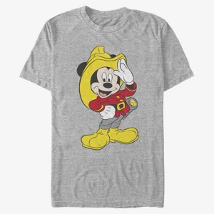 Queens Disney Classic Mickey - Mickey Firefighter Unisex T-Shirt Heather Grey