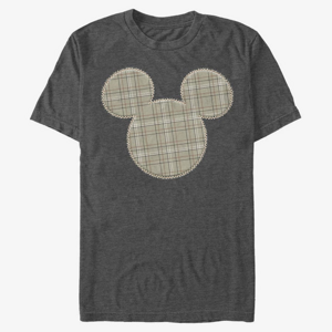 Queens Disney Classic Mickey - Plaid Patch Mickey Unisex T-Shirt Dark Heather Grey