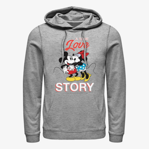 Queens Disney Classic Mickey - True Love Story Unisex Hoodie Heather Grey