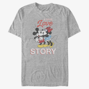 Queens Disney Classic Mickey - True Love Story Unisex T-Shirt Heather Grey
