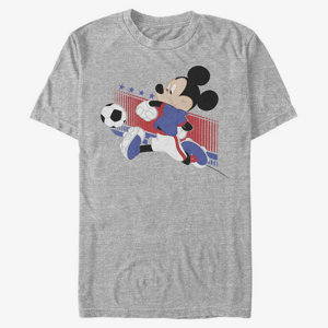 Queens Disney Classic Mickey - USA Kick Unisex T-Shirt Heather Grey